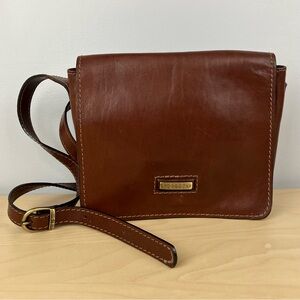 Henry Saxel Women’s Brown Leather Crossbody Shoulder Purse Bag